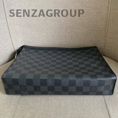 Louis Vuitton Damier Graphite Men's Black Silver Clutch Wallet