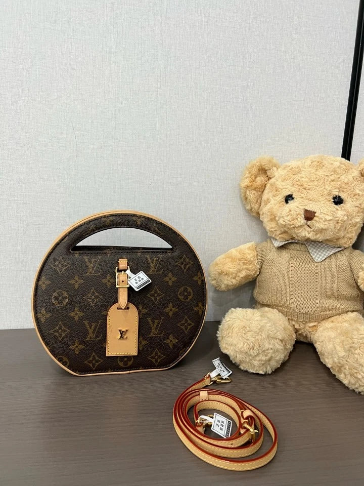 Louis Vuitton Canvas Small Round Top Handle Handbag For Women