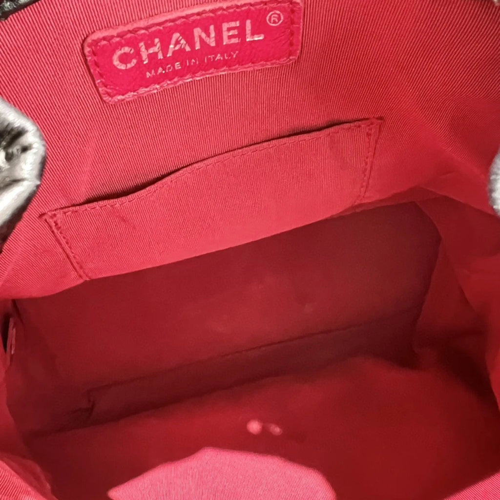 Chanel Gabrielle Chain Backpack Black Gold Diamond Women Classic