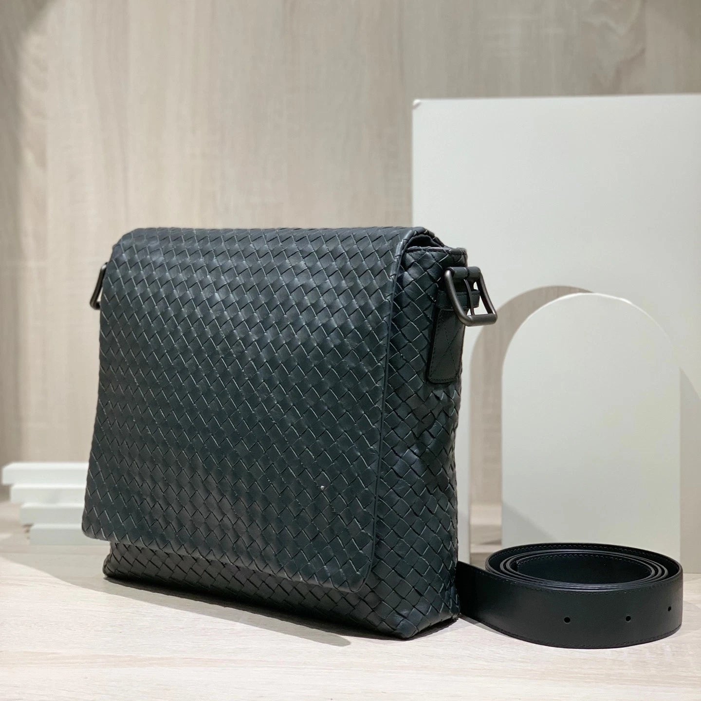 Bottega Veneta Woven Lambskin Crossbody Bag