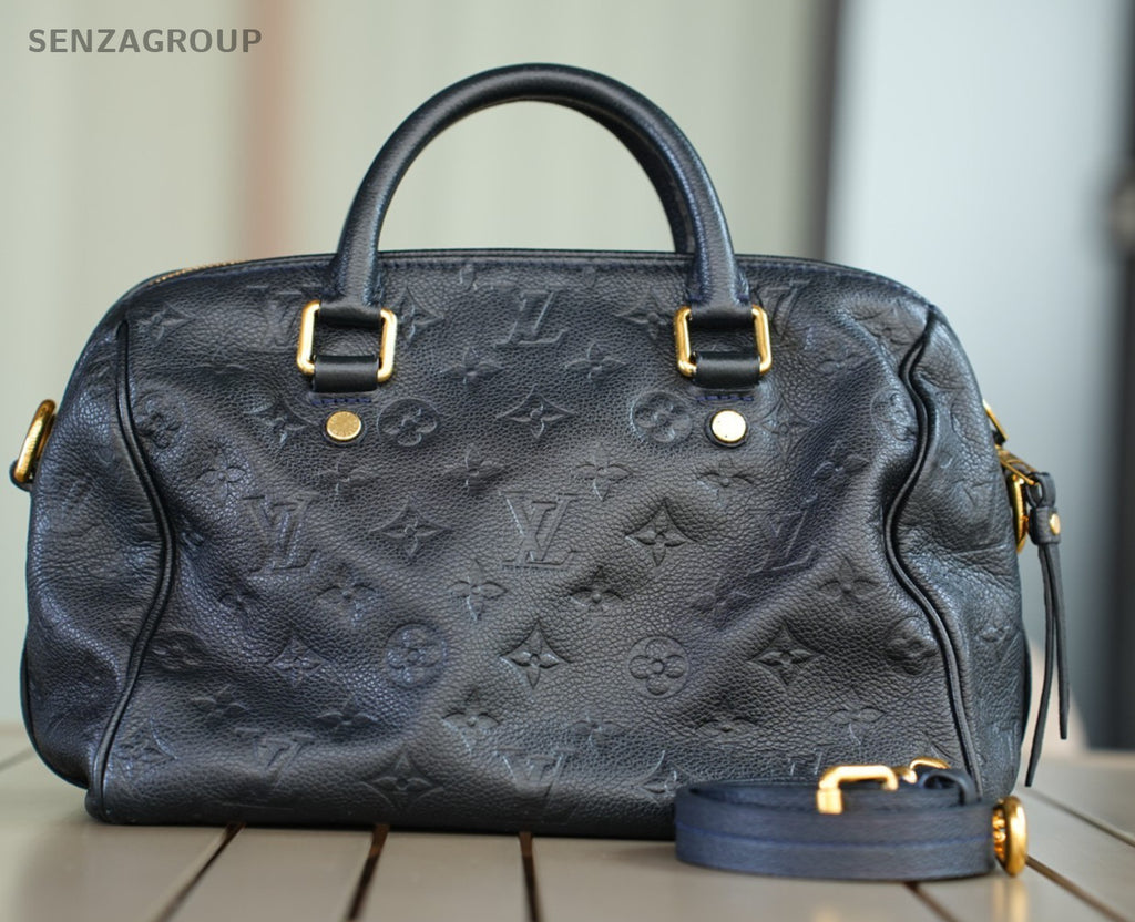 Louis Vuitton Speedy25 Monogram Empreinte 2way Shoulder Handbag Navy