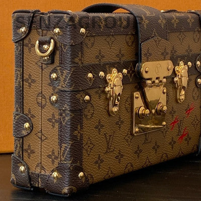 Louis Vuitton Petite Malle Monogram Crossbody Bag Gold Hardware