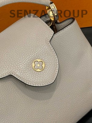 Louis Vuitton Capucines BB Grey Gold Hardware Handbag Women's Fashion