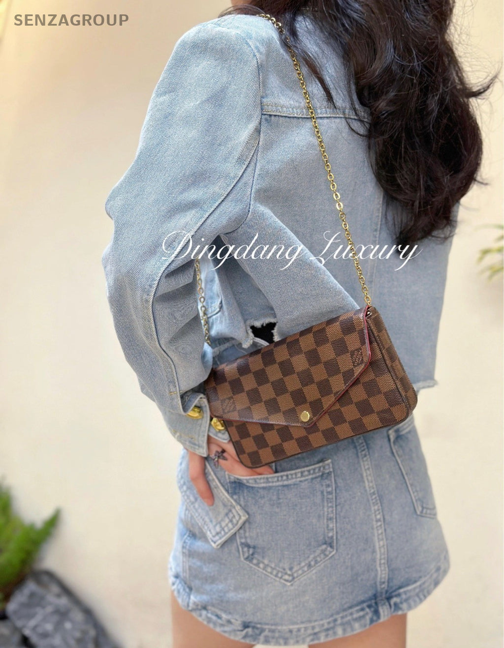 Louis Vuitton Trio Messenger Damier Ebene Shoulder Crossbody Bag Brown Women
