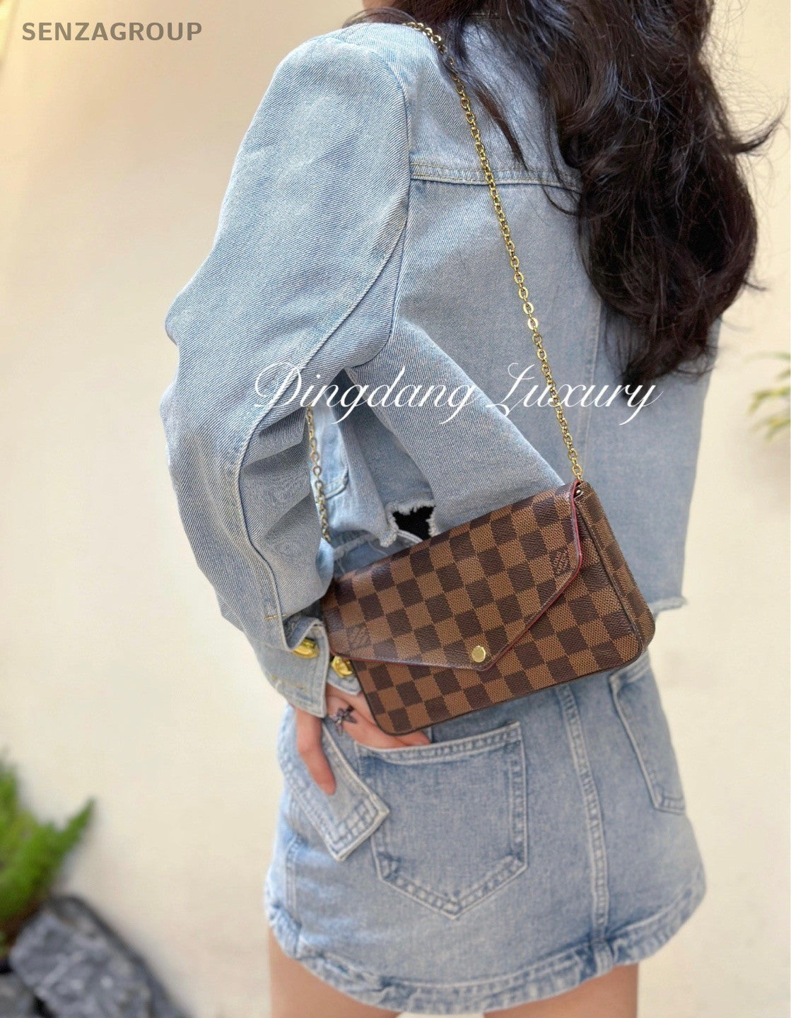 Louis Vuitton Trio Messenger Damier Ebene Shoulder Crossbody Bag Brown Women