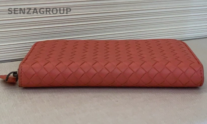 Bottega Veneta Intrecciato Clutch Wallet Rose Pink Women