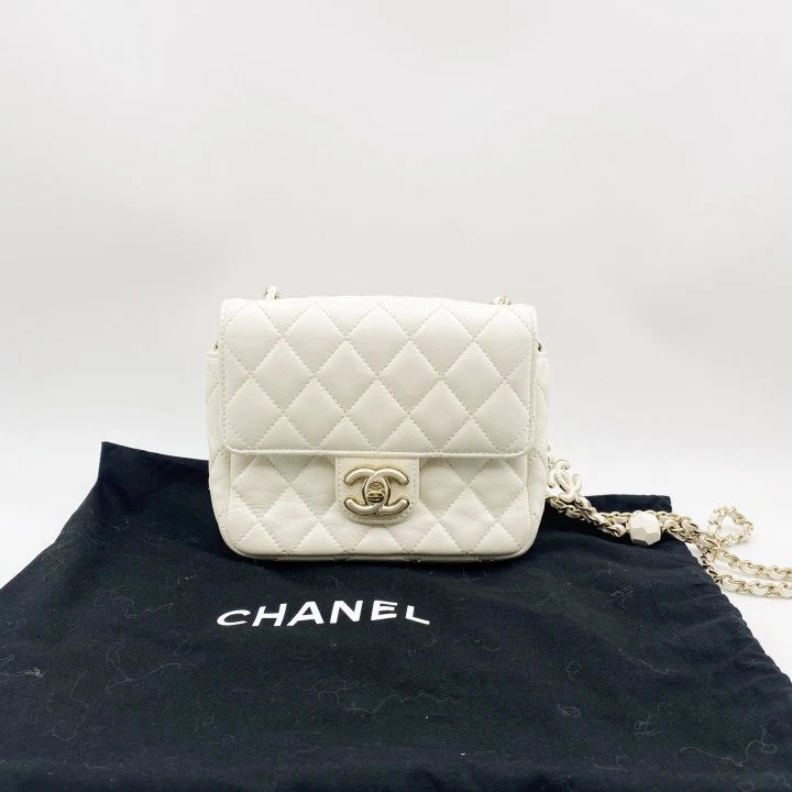 CHANEL White Heart Mini Crossbody Bag For Women