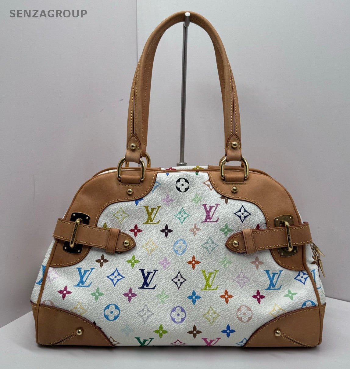 Louis Vuitton Claudia Monogram White Multicolor Shoulder Bag Used Women Classic