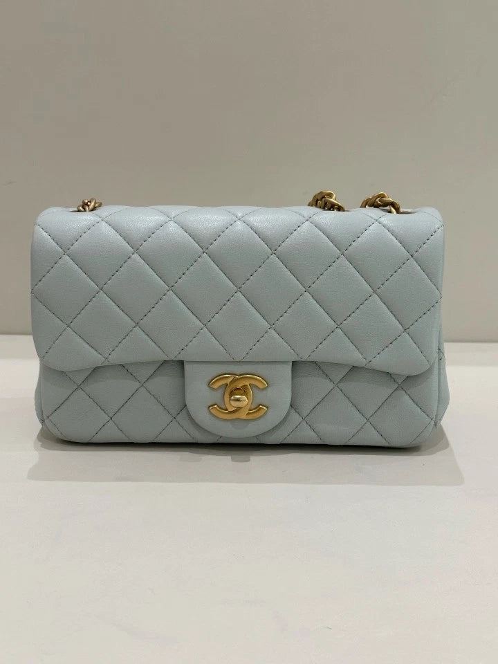 CHANEL Grey CF Mini Crossbody Shoulder Bag For Women