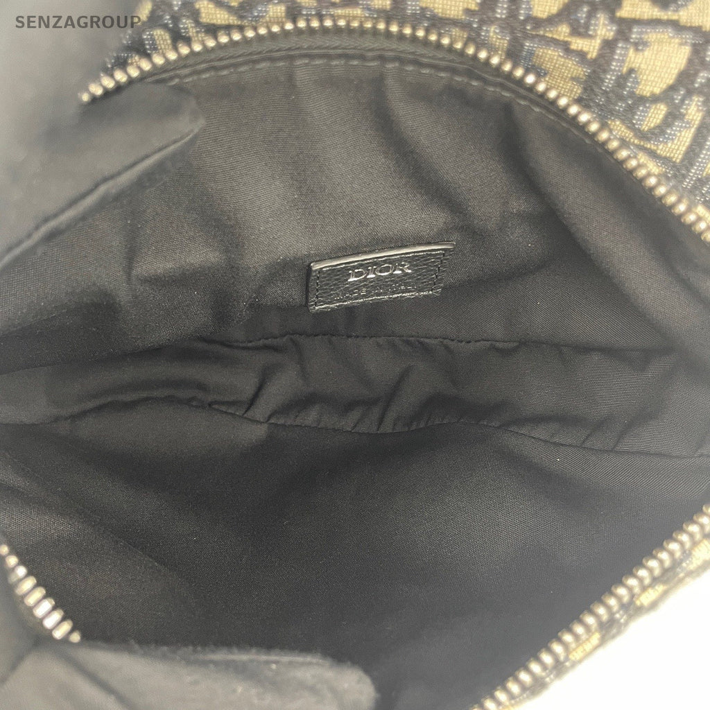 Christian Dior Oblique Saddle Shoulder Bag Black Women Classic