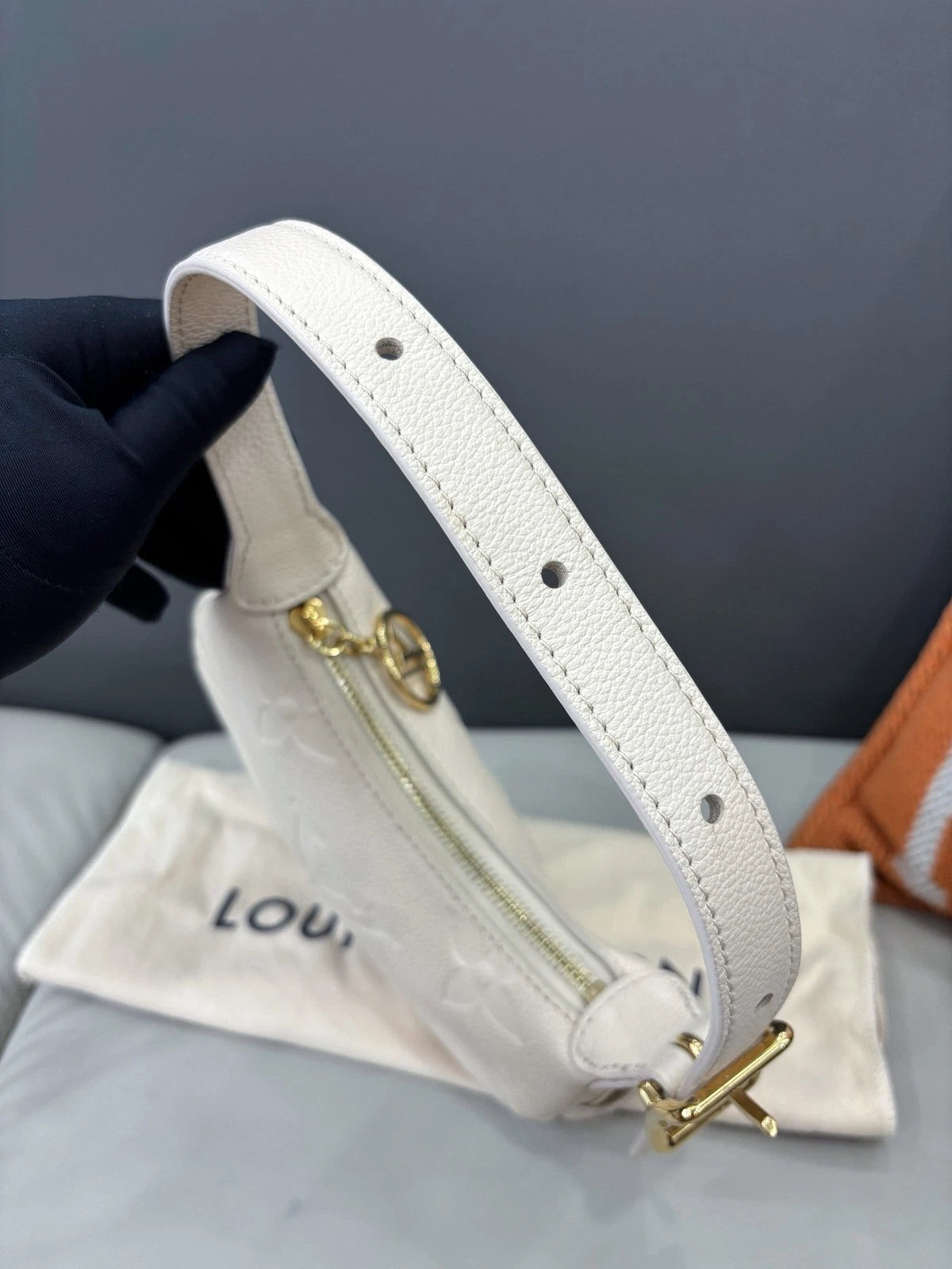 Louis Vuitton Mini Moon Hobo Shoulder Bag Off White Empreinte Monogram