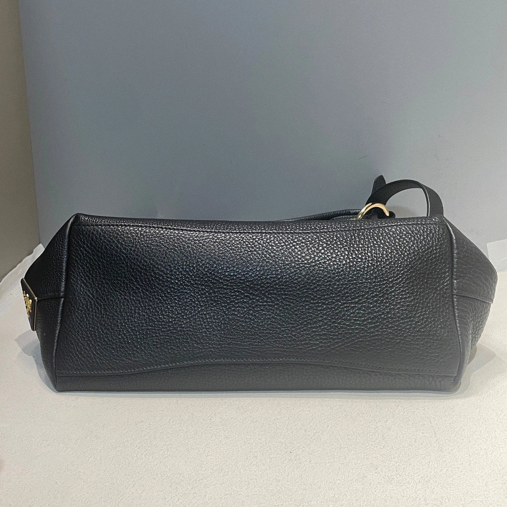 Prada Hobo Tote 2Way Top Handle Shoulder Bag Black Gold Used Women Classic