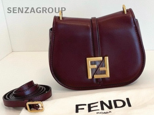 Fendi C’mon Full-Leather Messenger Shoulder Crossbody Bag Almost Brand New Red