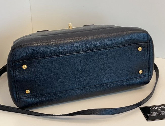 CHANEL Cerf tote Top Handle 2WAY Crossboy bag Black Gold Women