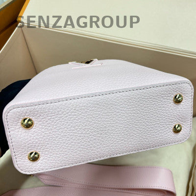 Louis Vuitton Capucines Mini Leather Handbag Shoulder Bag Pink Gold