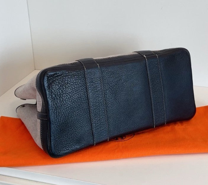 Hermes Garden Party36 Top Handle Bag Gray Black Silver Used Women Classic
