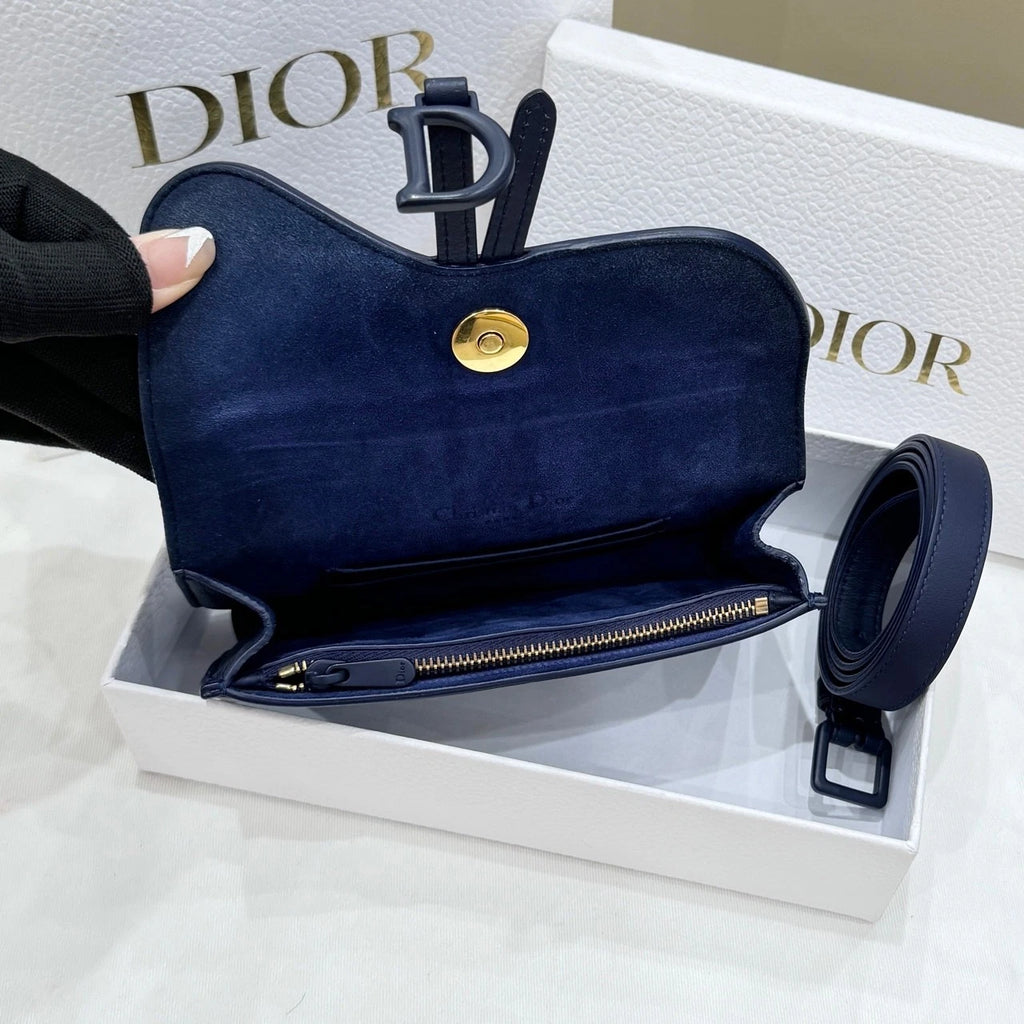 Dior Saddle Small Navy Blue Crossbody Waist Bag For Women