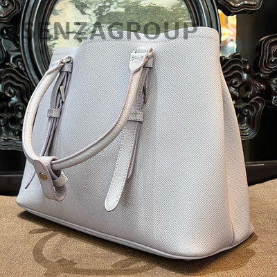 Prada Double Bag Small Purple Silver Tote Shoulder Bag Classic Women