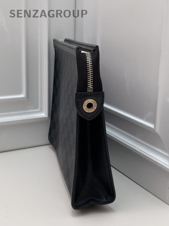 Louis Vuitton Canvas Clutch Handbag Black