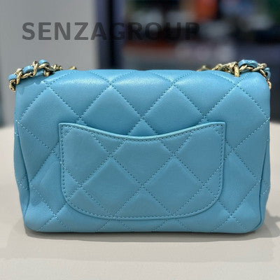 Chanel 24C Blue Gold CC Crystal Chain Shoulder Bag - Fashion Women
