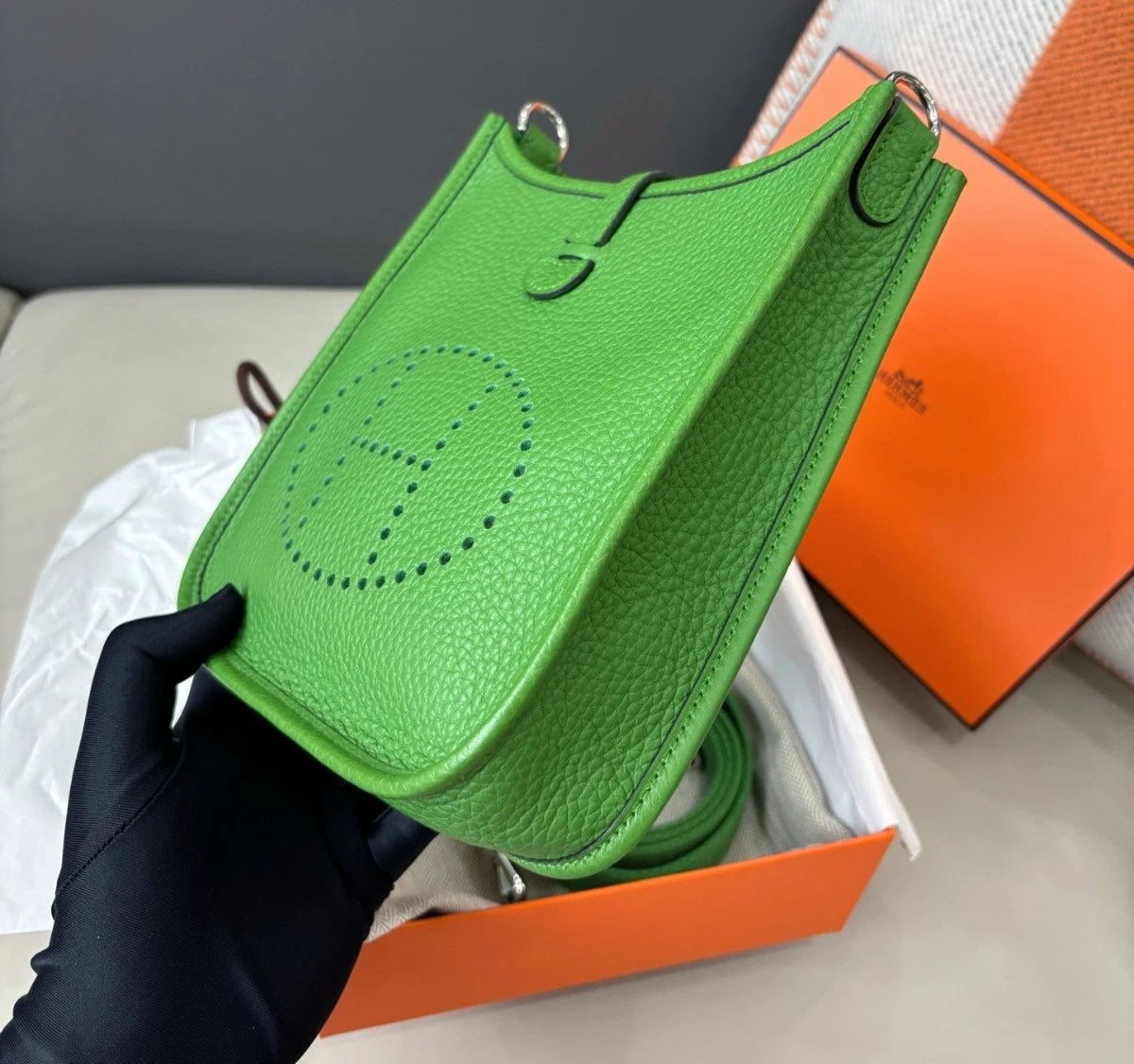 Hermes Mini Evelyne Green Shoulder Crossbody Bag Women Fashion