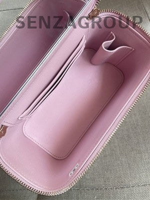 Chanel 24A Vanity Case Chain Shoulder Bag Pink Gold CC Logo