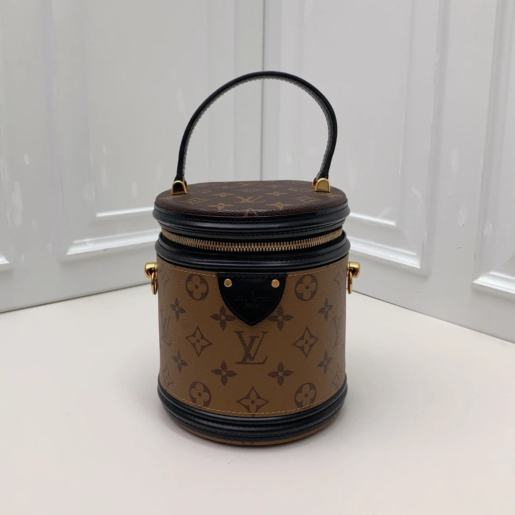 Louis Vuitton Cannes Monogram Top Handle Crossbody Bag Brown Women Classic