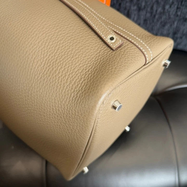 Hermes Picotin22 Bucket Top Handle Bag Gray Silver Used Women Classic D
