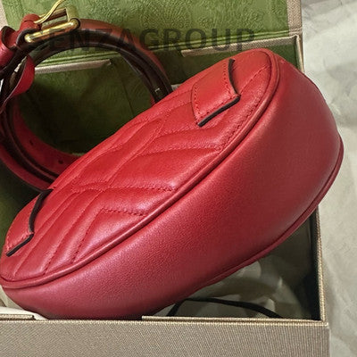 Gucci Red Waist Bag with Gold Buckle - Classic Fashion for Women