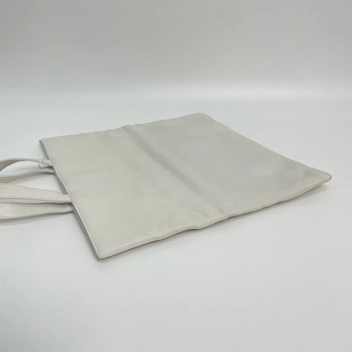 Loewe Women's White Calfskin Handbag Tote Briefcase Pre-owned