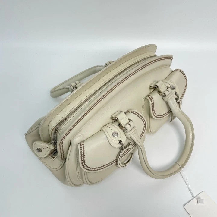 Authentic Dior 2005 Runway Detective White Leather Handbag For Women