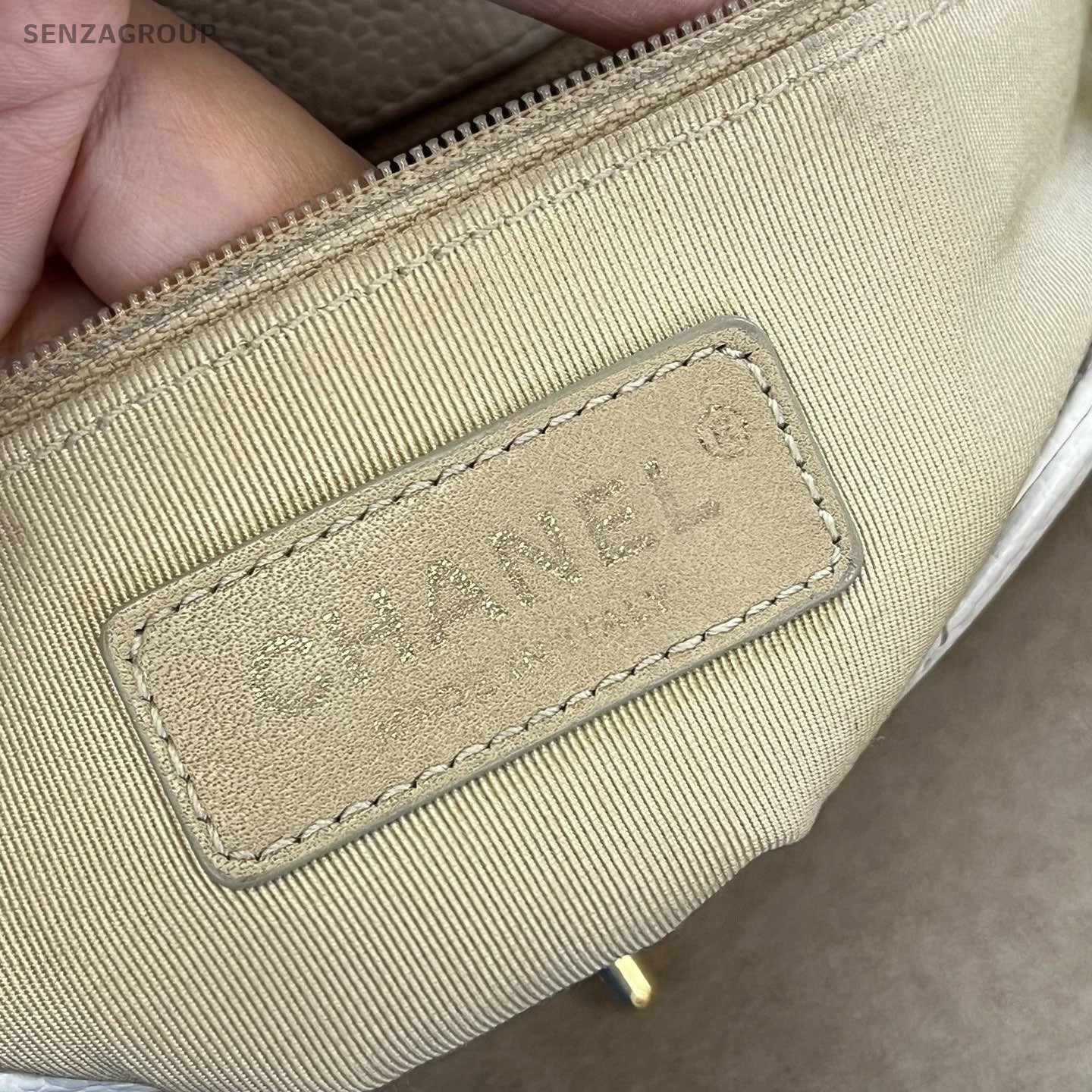 Chanel Classic Flap Chain Shoulder Bag Crossbody White Gold Women Designer