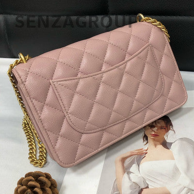 Chanel Pink Gold WOC Chain Shoulder Crossbody Bag Women Classic