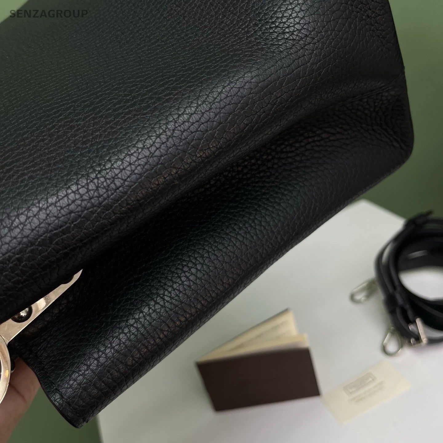 Louis Vuitton Capucines 2Way Top Handle Bag Crossbody Black Silver Women Classic