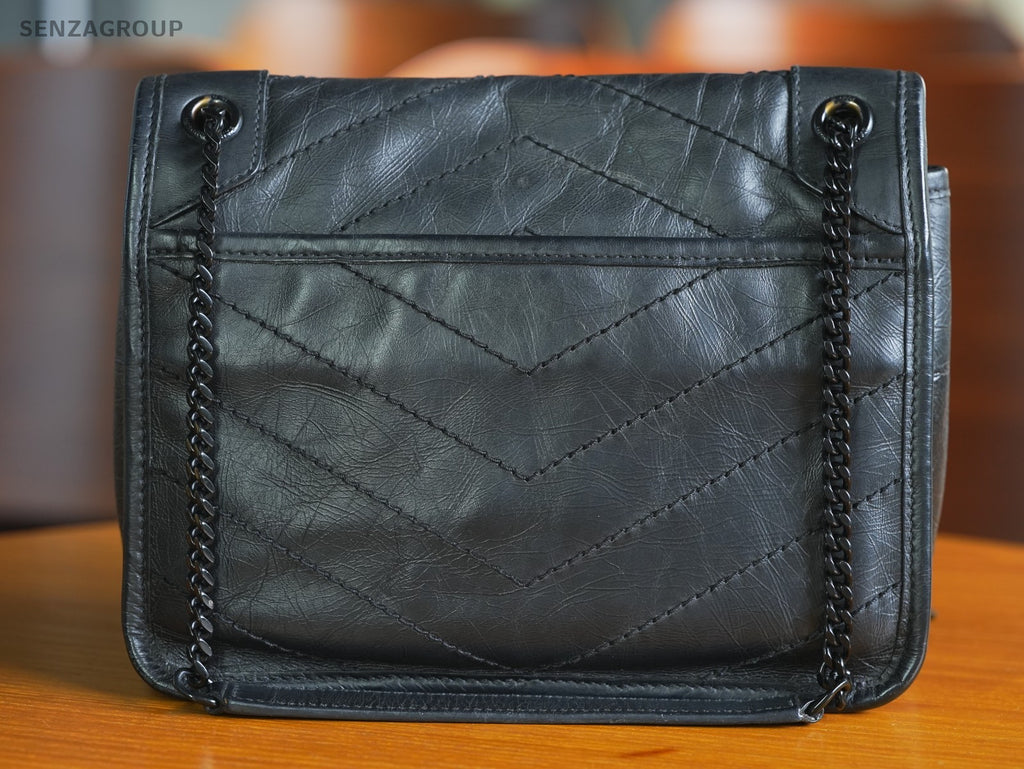 Saint Laurent YSL Niki medium Black Leather Shoulder Crossbody bag