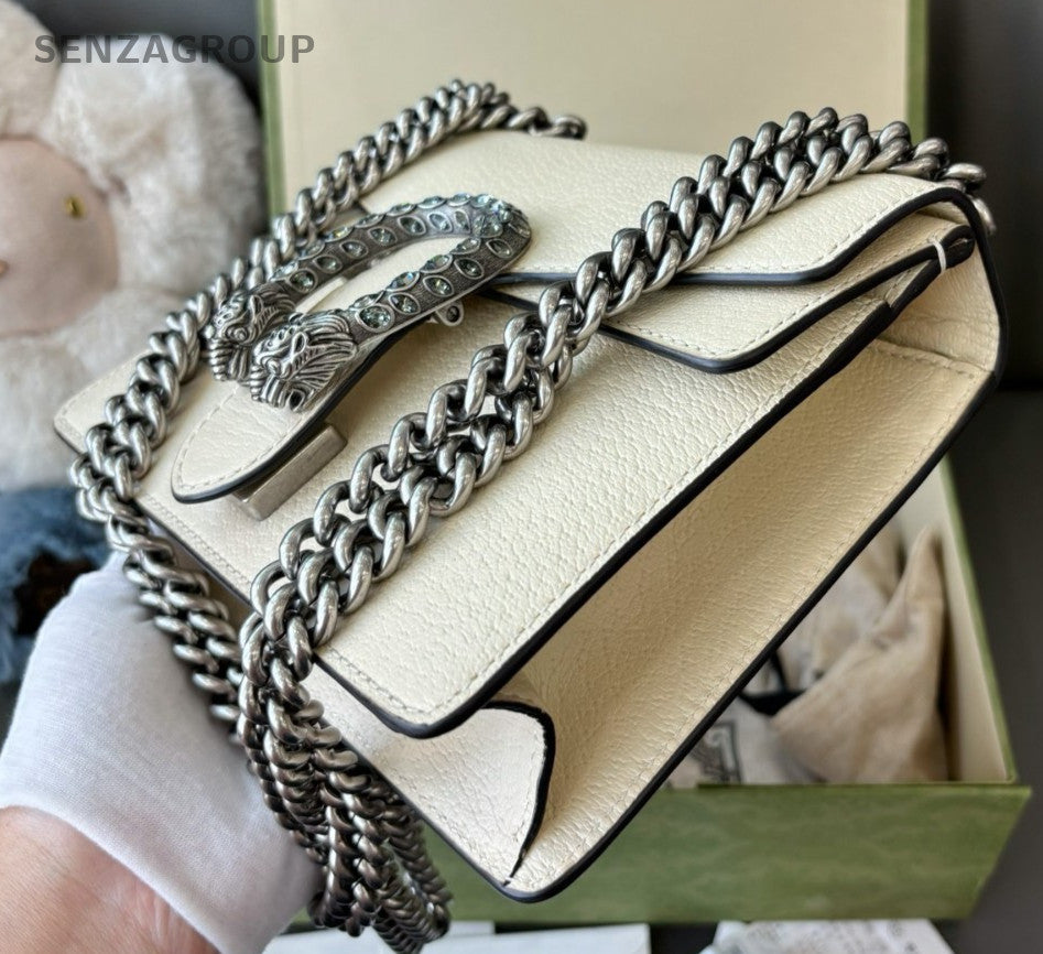 GUCCI Dionysus PM Chain Shoulder bag Crossboyd White Women Almost Brand NEW