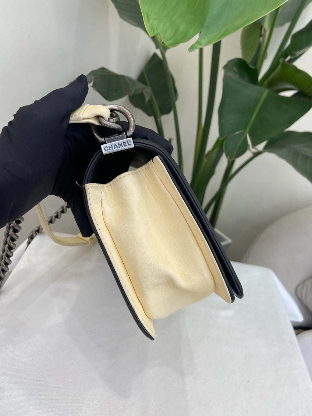CHANEL LeBoy Medium Shoulder Bag For Women Black White
