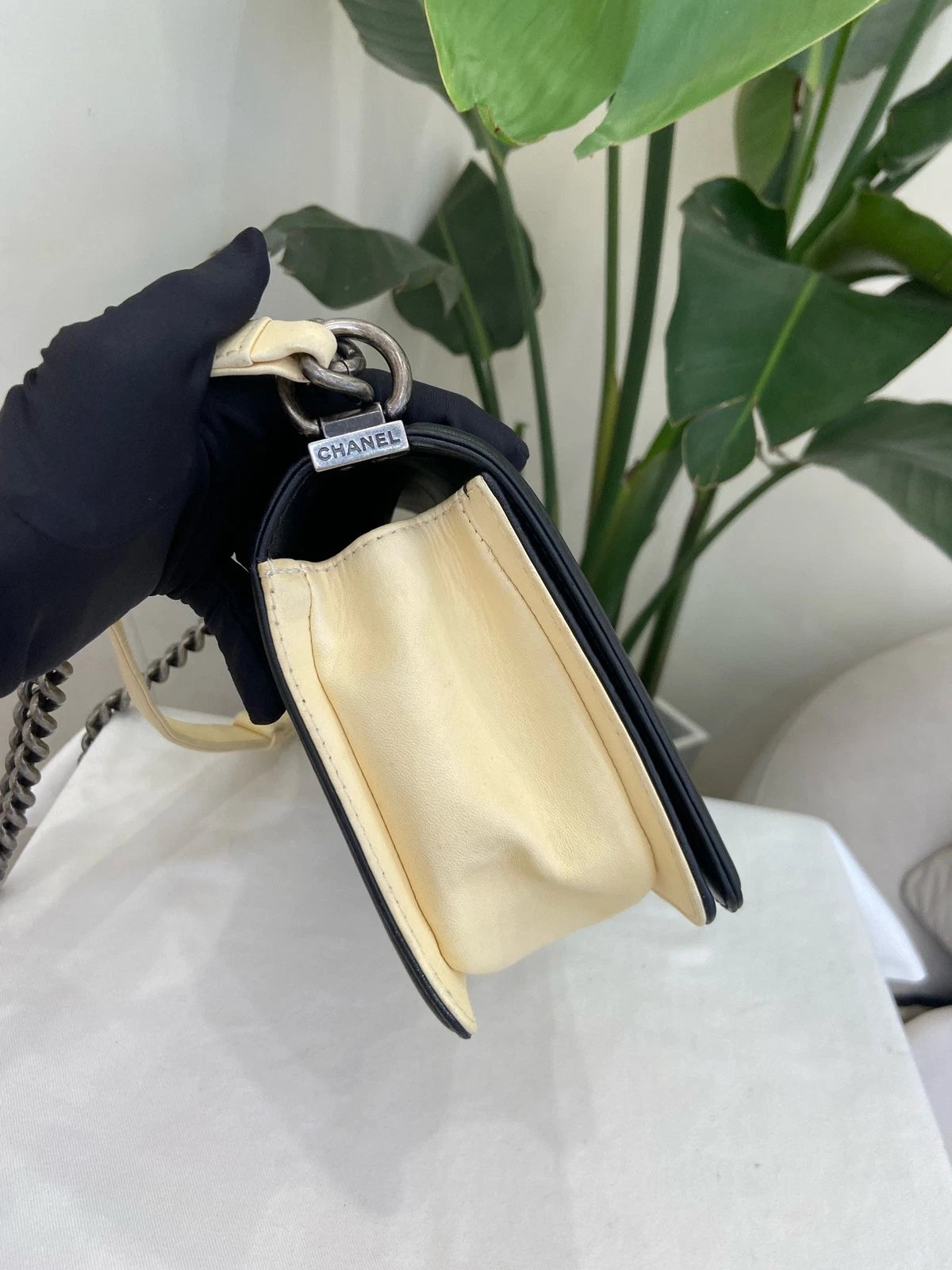 CHANEL LeBoy Medium Shoulder Bag For Women Black White