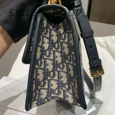 Dior Montaigne 30 Oblique Chain Shoulder Bag Blue Gold Women's Classic