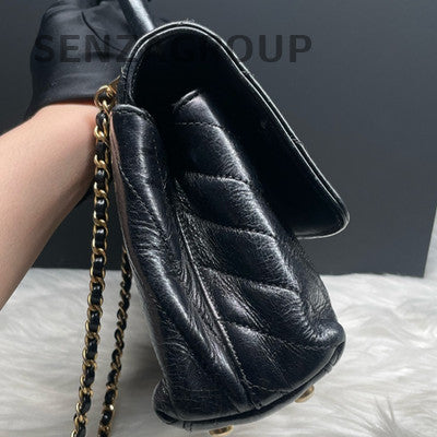 Chanel Coco Handle Small Black Caviar Quilted Leather Chain Bag