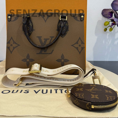 Louis Vuitton OnTheGo MM Monogram Tote Bag Brown Gold Hardware