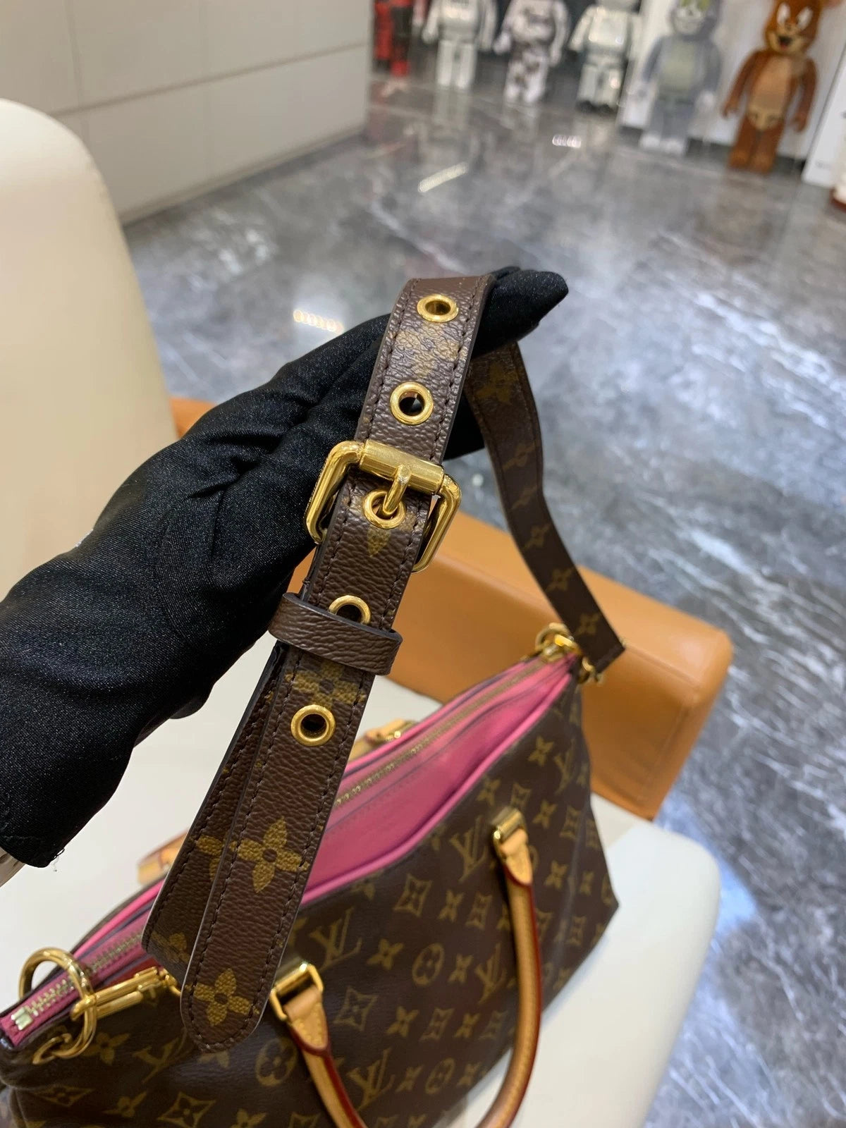 Louis Vuitton Monogram Canvas Pallas Tote Bag For Women