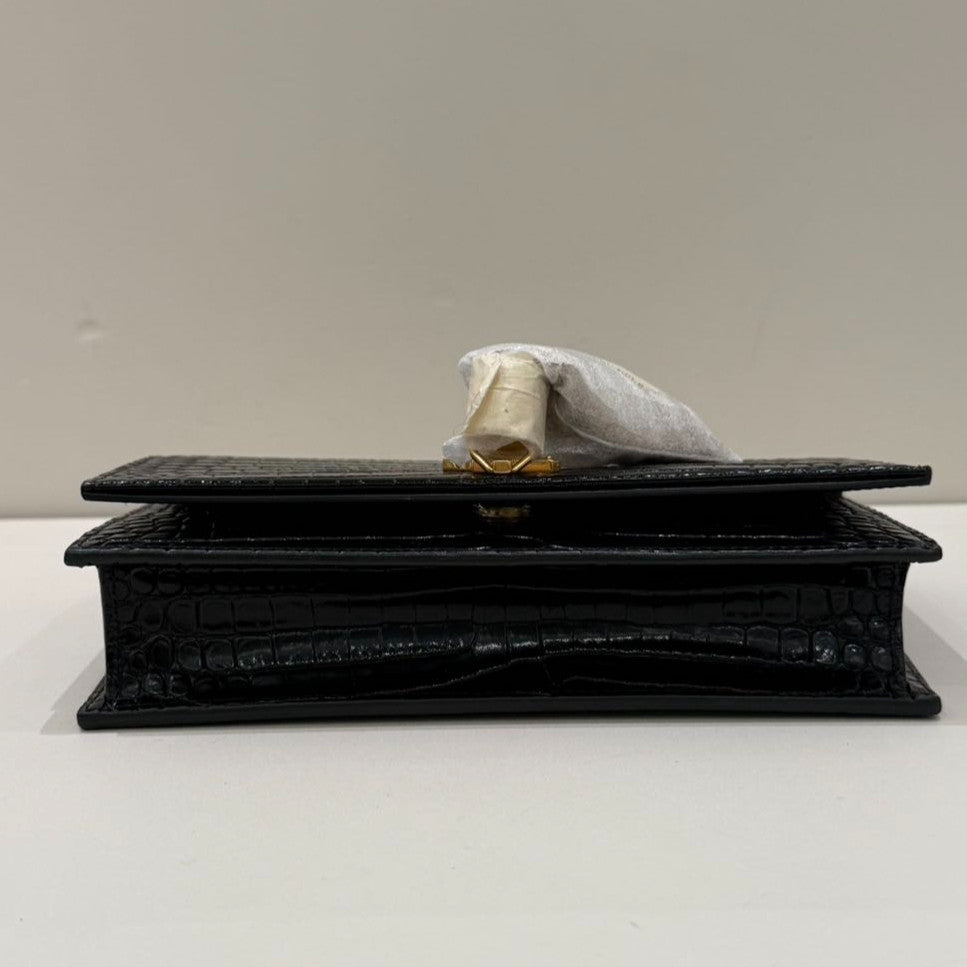 Saint Laurent YSL Kate WOC Black Gold Chain Crossbody Bag Classic Women
