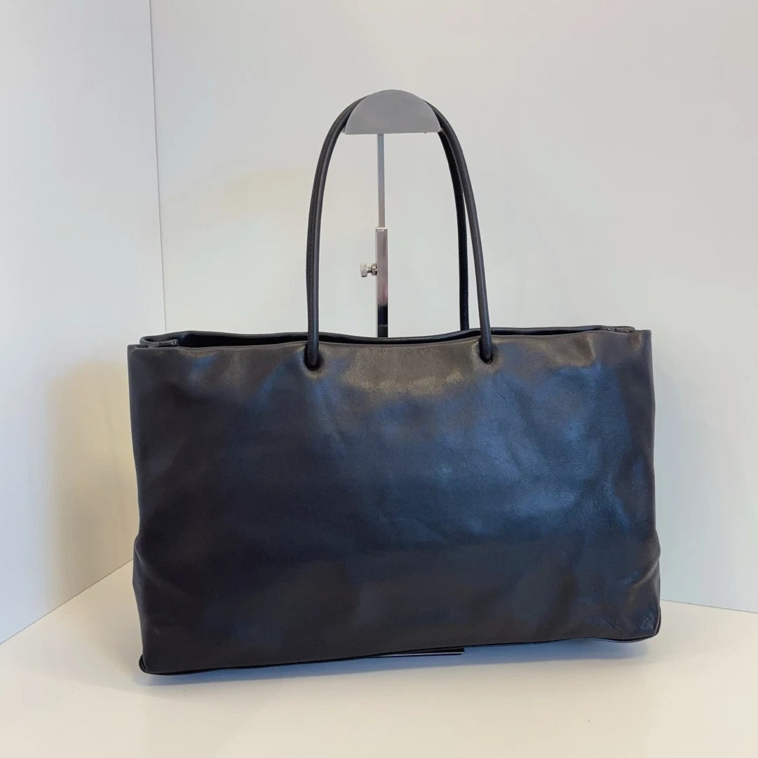Chanel 31 Rue Cambon Tote Calfskin Handbag Shoulder Bag Black Women Classic