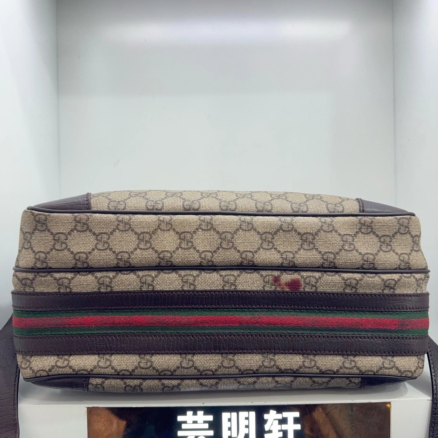 GUCCI Monogram Canvas Double Layer Reporter Shoulder Crossbody Bag For Women