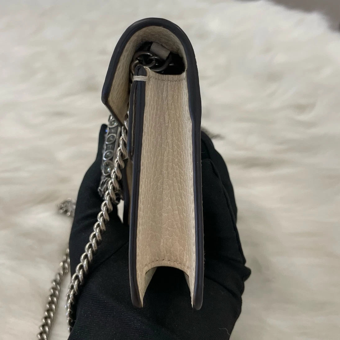 Gucci Dionysus White Silver Shoulder Bag Chain Bag Excellent