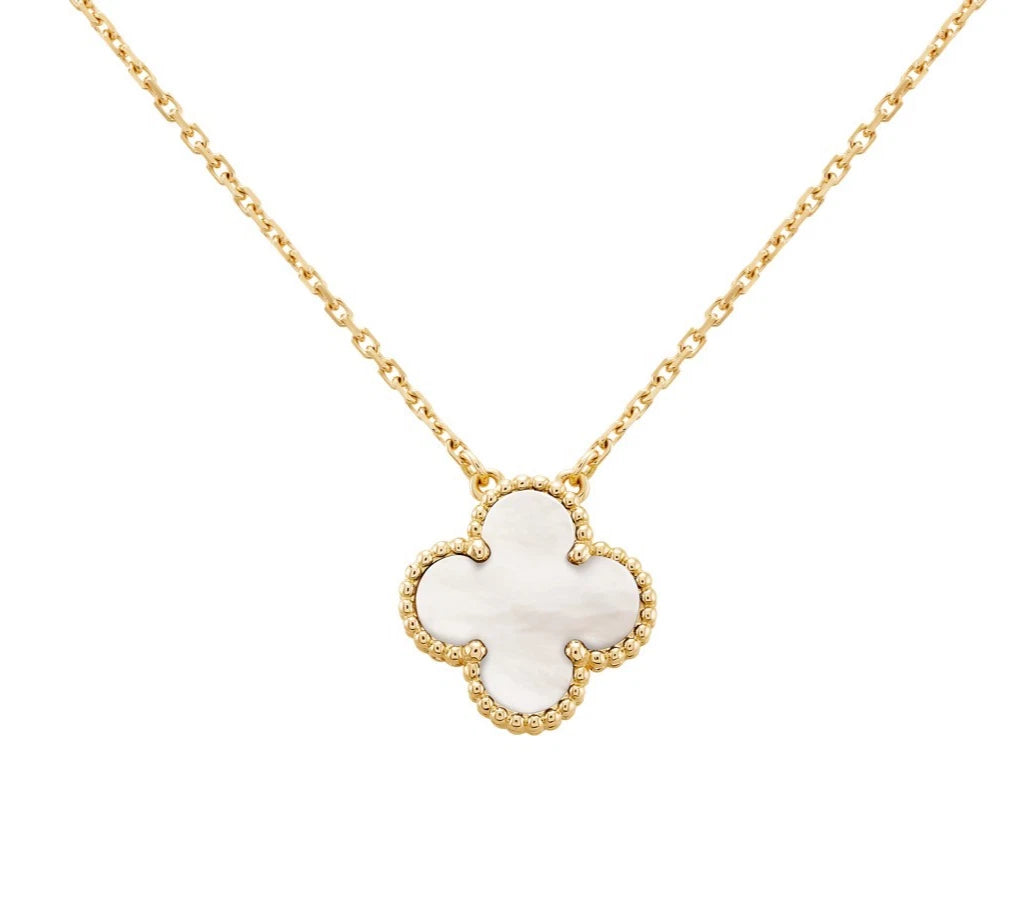 Van Cleef &amp; Arpels Vintage Alhambra Necklace Pendant Mother of Pearl 18K Gold