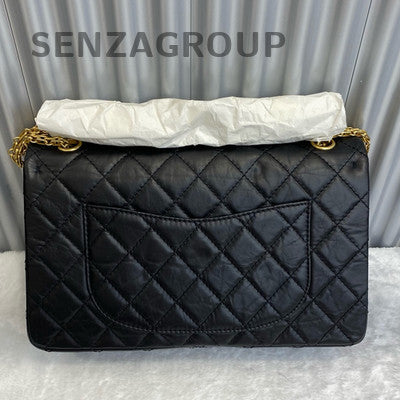 Chanel Medium Black Caviar Leather Badge Chain Shoulder Bag Classic