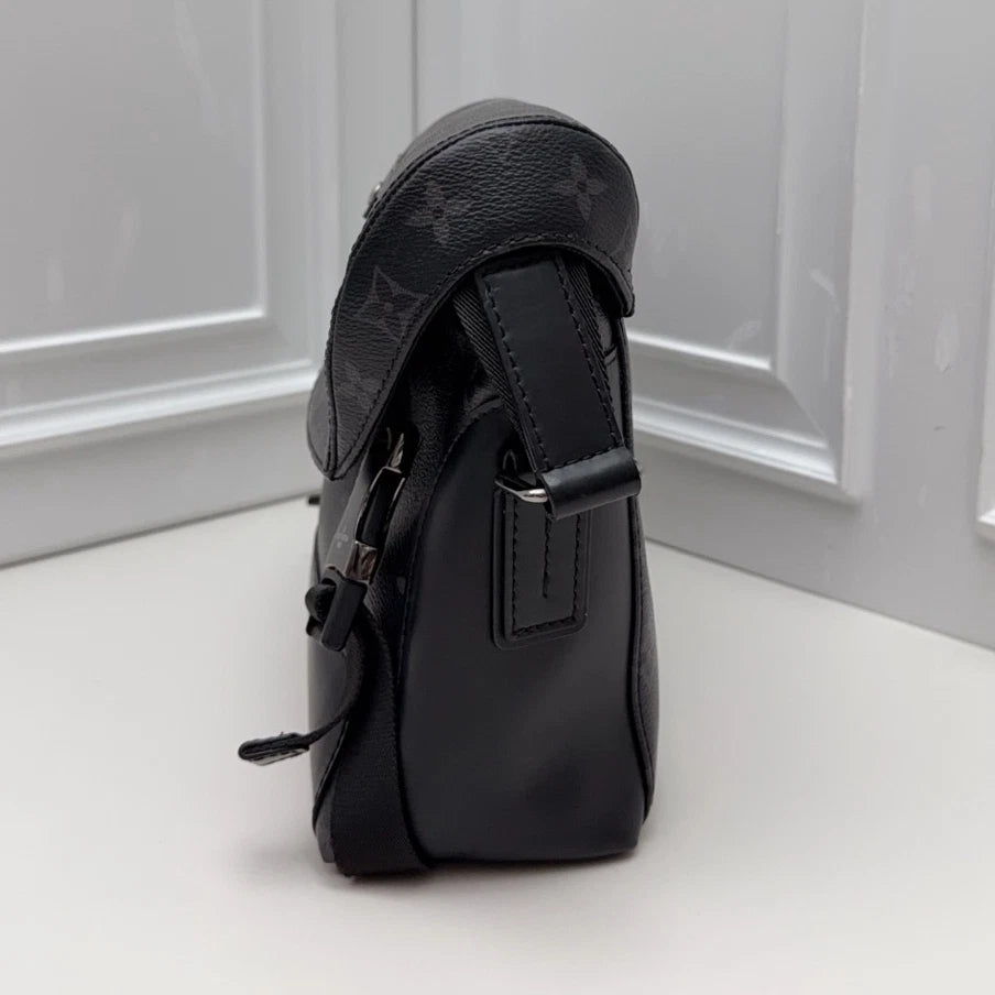 Louis Vuitton Voyager Monogram Eclipse Shoulder Crossbody Black Silver Unisex