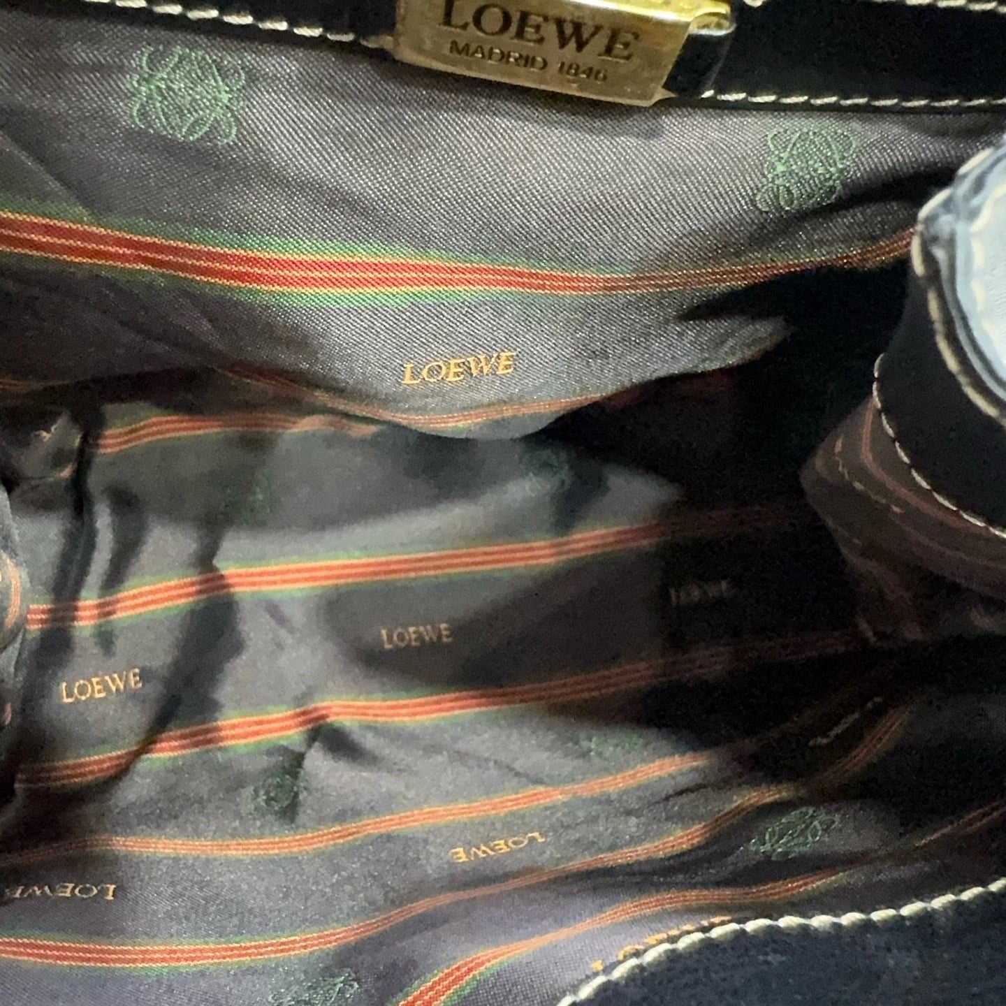 Loewe Black Brown Gold Mini Kelly Shoulder Handbag Crossbody Bag For Women